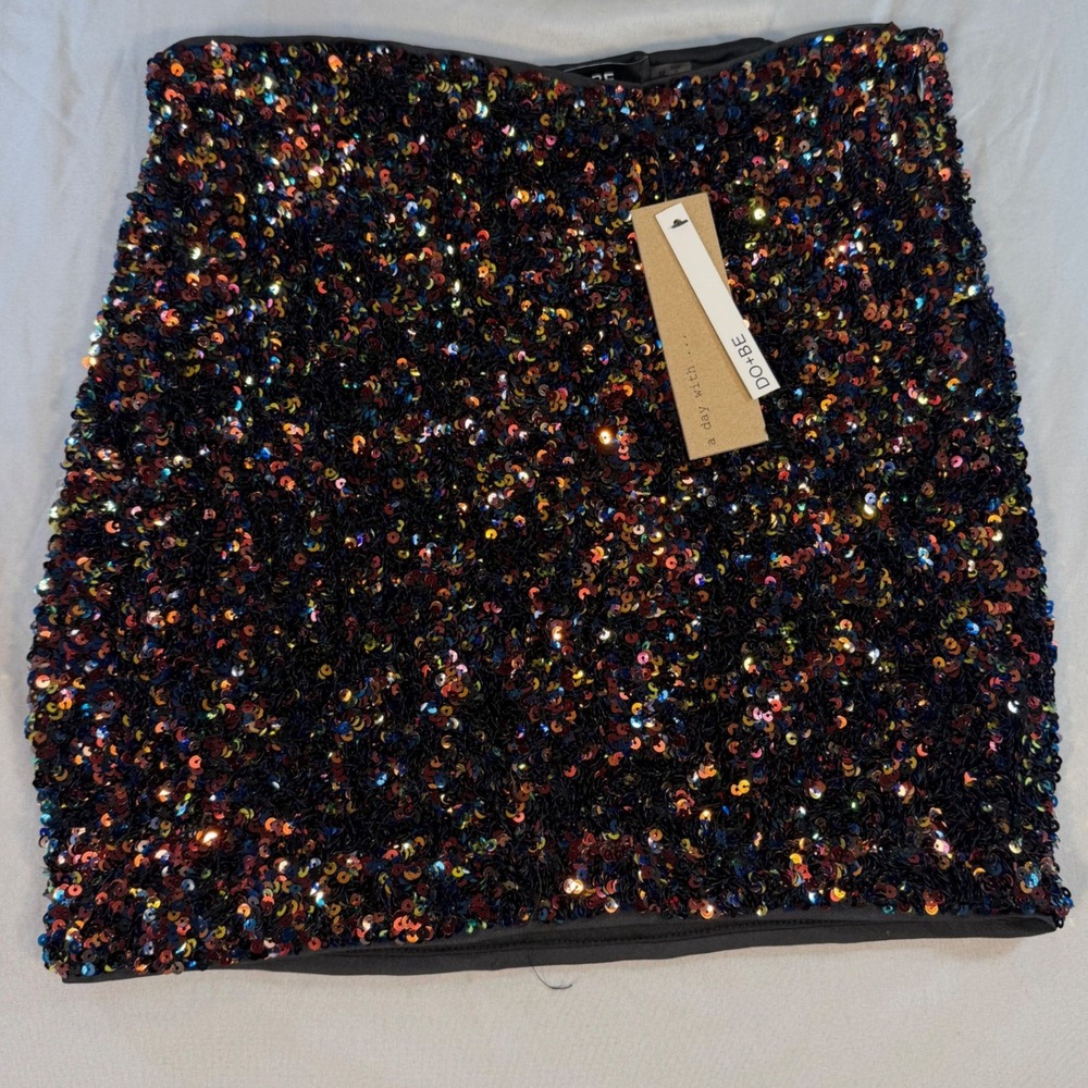 Sequin Mini Skirt M Disco Party Girl Glam Indie Sleaze Festival Sparkly 70s NEW